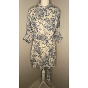Sunday Up Victorian floral Bridgerton style short tie waist dress